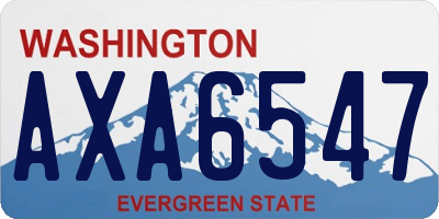 WA license plate AXA6547