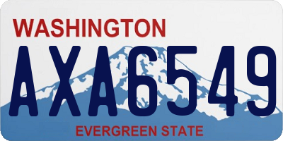 WA license plate AXA6549