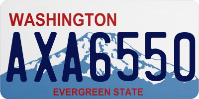 WA license plate AXA6550
