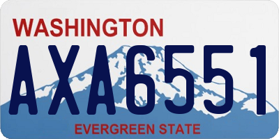 WA license plate AXA6551