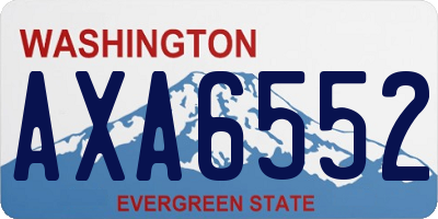 WA license plate AXA6552