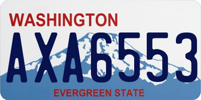 WA license plate AXA6553