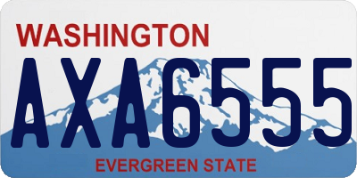 WA license plate AXA6555
