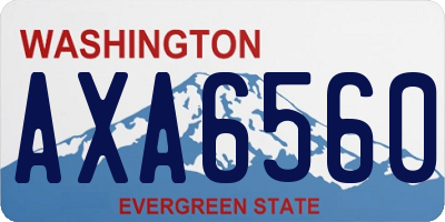 WA license plate AXA6560