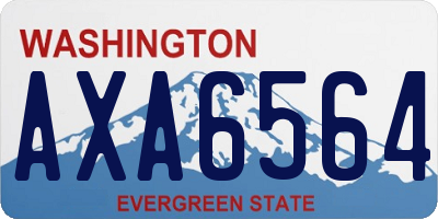 WA license plate AXA6564