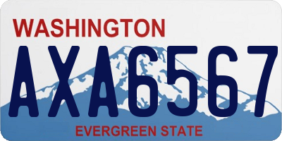 WA license plate AXA6567