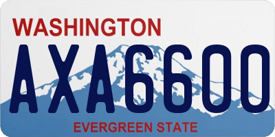 WA license plate AXA6600