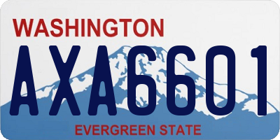 WA license plate AXA6601