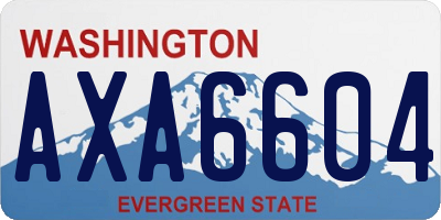WA license plate AXA6604