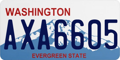 WA license plate AXA6605