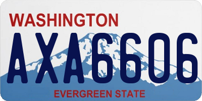 WA license plate AXA6606