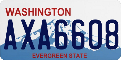 WA license plate AXA6608