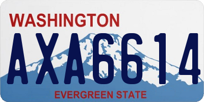 WA license plate AXA6614