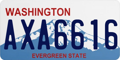WA license plate AXA6616