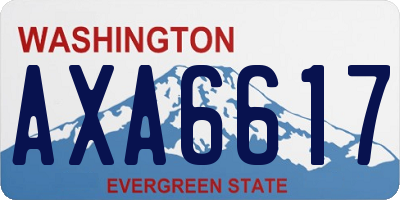 WA license plate AXA6617