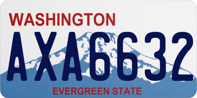 WA license plate AXA6632