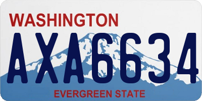 WA license plate AXA6634