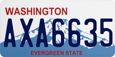WA license plate AXA6635