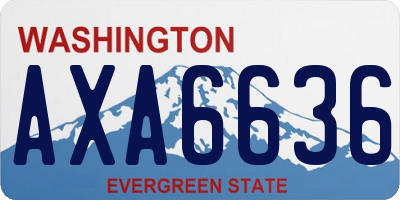 WA license plate AXA6636