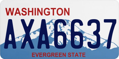 WA license plate AXA6637