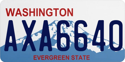 WA license plate AXA6640