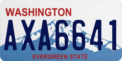 WA license plate AXA6641