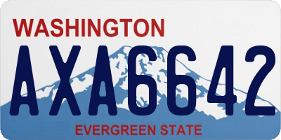 WA license plate AXA6642