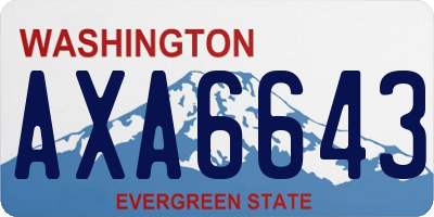 WA license plate AXA6643