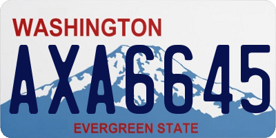 WA license plate AXA6645