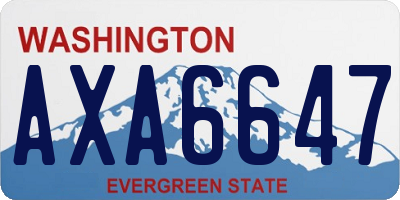 WA license plate AXA6647