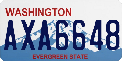WA license plate AXA6648