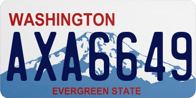 WA license plate AXA6649