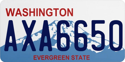 WA license plate AXA6650