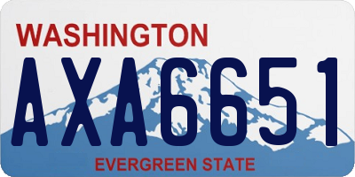 WA license plate AXA6651