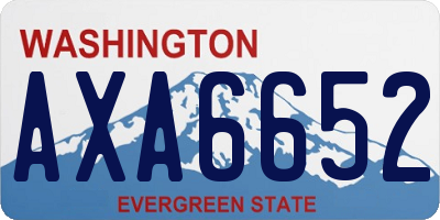 WA license plate AXA6652