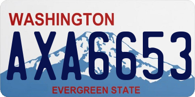 WA license plate AXA6653