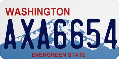 WA license plate AXA6654