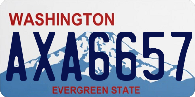 WA license plate AXA6657