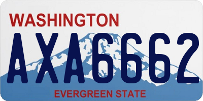 WA license plate AXA6662