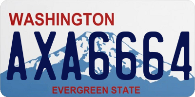 WA license plate AXA6664