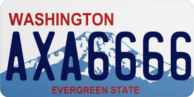 WA license plate AXA6666