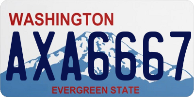WA license plate AXA6667