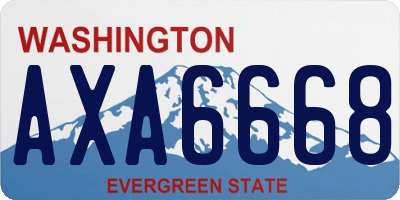WA license plate AXA6668
