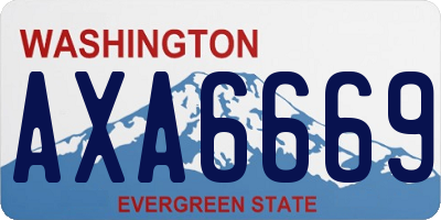 WA license plate AXA6669