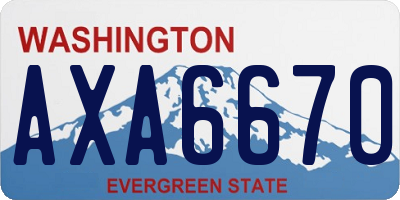 WA license plate AXA6670