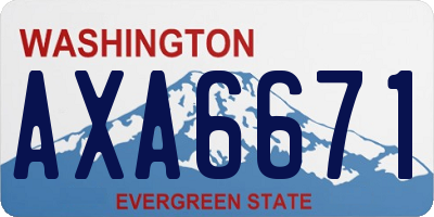 WA license plate AXA6671