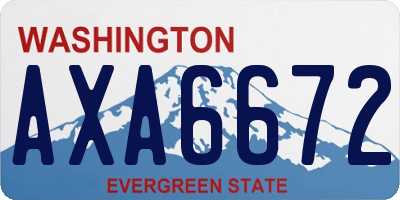 WA license plate AXA6672