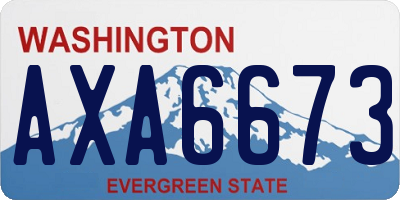 WA license plate AXA6673