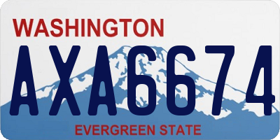 WA license plate AXA6674