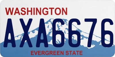 WA license plate AXA6676